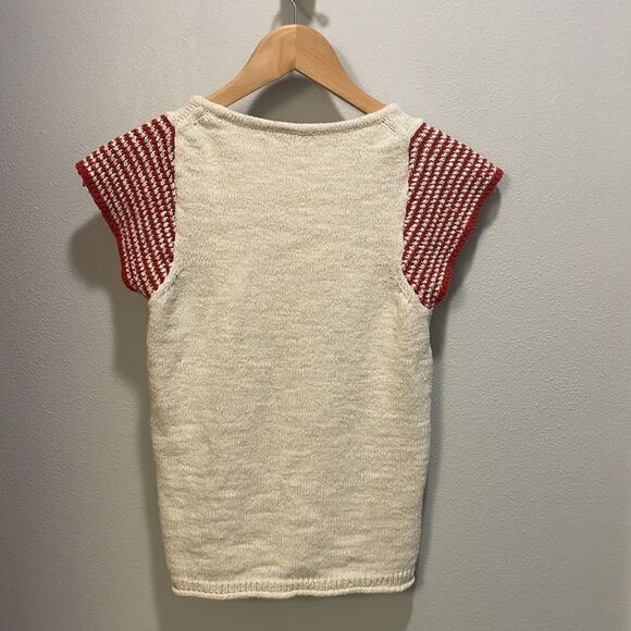 Madewell woman’s cream and red short sleeve sweater - Picture 9 of 13